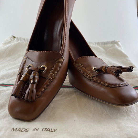Authentic Gucci Calfskin Bamboo Tassel Loafer